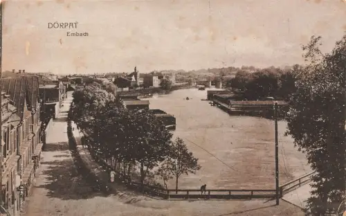 Ansicht Embach in Dorpat Tartu Estland Postkarte AK