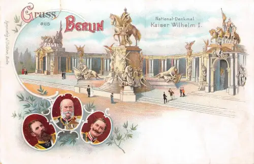 Gruss aus Berlin National-Denkmal Kaiser Wilhelm I. Postkarte AK