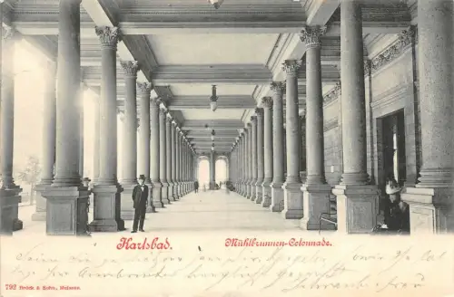 Karlsbad Mühlbrunnen-Colonnade Postkarte AK 1900