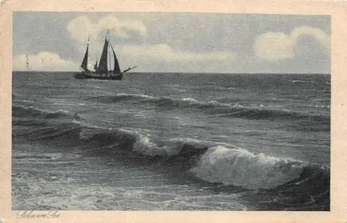 Ostseebad Stolpmünde Schwere See Postkarte AK