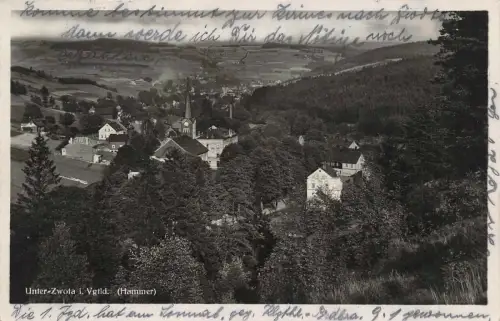 Sommerfrische Unter-Zwota im Vogtland Sachsen Postkarte AK 1929