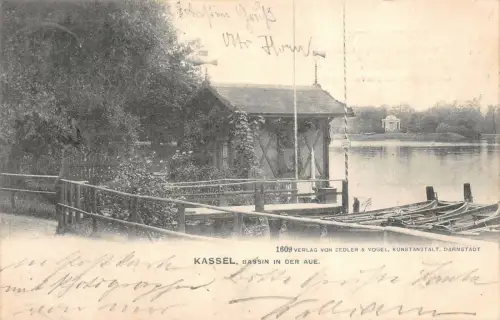 Kassel Bassin in der Aue Postkarte AK 1907