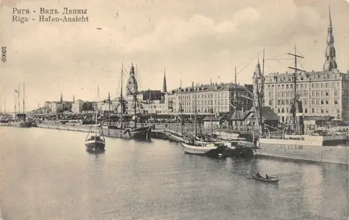 Riga Hafen-Ansicht Feldpostkarte AK