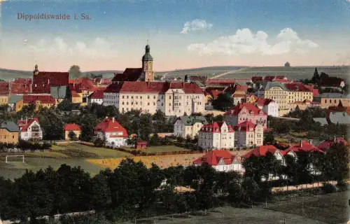 Stadtansicht Dippoldiswalde Sachsen Postkarte AK 1919
