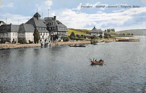 Talsperre Malter und Gasthof Seeblick Paulsdorf Sachsen Postkarte