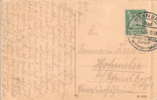 Bad Relnerz, Kurplatz, Postkarte 1924