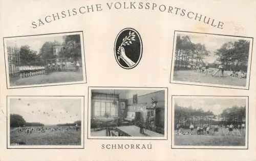 Sächsische Volkssportschule Schmorkau Königsbrück Land Postkarte AK 1931