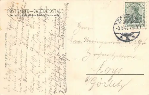 AK Zoppot Strandansicht Villa Miramare Danzig 1909