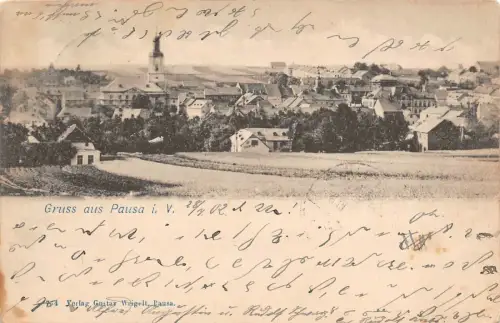 AK Pausa Vogtland Totalansicht 1902