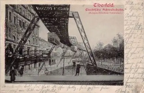 AK Elberfeld Elektrische Schwebebahn Reliefkarte 1902