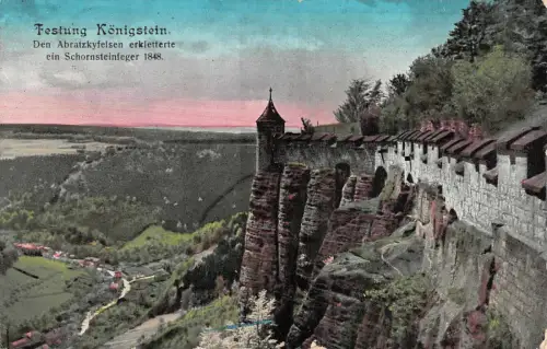 Festung Königstein Sachsen Postkarte AK 1930
