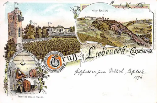 Gruß von Liebeneck u. Cossebaude, sächs.Schweiz, 1896