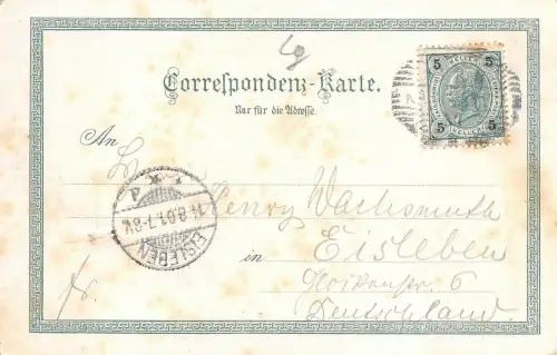 Gruss aus Karlsbad Sprudelcolonnade Kurhaus Litho AK 1901