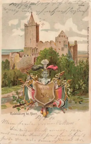 Ansicht Rudelsburg bei Kösen Sachsen-Anhalt Postkarte AK 1901