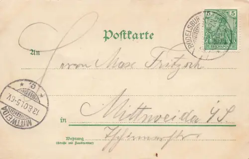 Ansicht Rudelsburg bei Kösen Sachsen-Anhalt Postkarte AK 1901