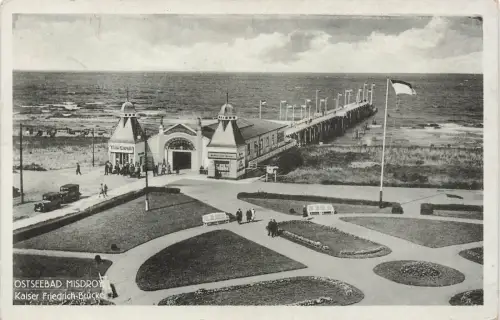 Kaiser Friedrich-Brücke Ostseebad Misdroy Pommern Postkarte AK 1937