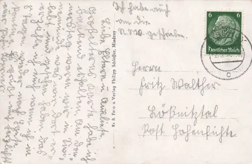 Kaiser Friedrich-Brücke Ostseebad Misdroy Pommern Postkarte AK 1937