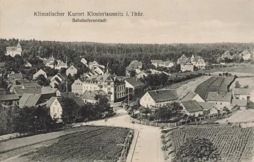 Ansicht Bahnhofsvorstadt Klosterlausnitz Thüringen Postkarte AK 1928