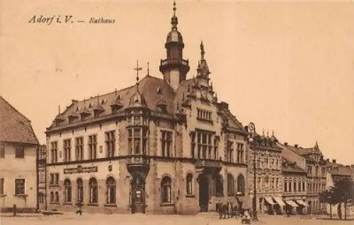 Rathaus in Adorf im Vogtland Sachsen Postkarte AK 1925