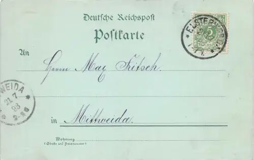 Gruss aus Elsterwerda Litho Postkarte 1898