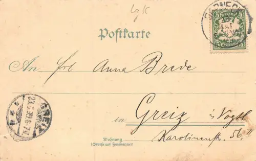 Grüsse aus dem Fichtelgebirge Wunsiedel Bernek Postkarte AK 1899