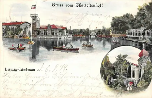 Gruss vom Charlottenhof Leipzig-Lindenau AK 1899