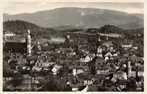Hirschberg i. Rsgb. Blick vom Hausberg Ansicht Panorama Postkarte AK