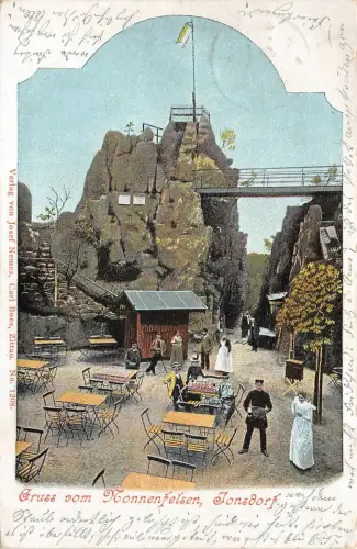 Gruss vom Nonnenfelsen Jonsdorf AK 1901