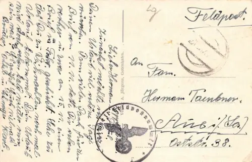 Gothenhafen (Gdynia) Bahnhof Feldpostkarte