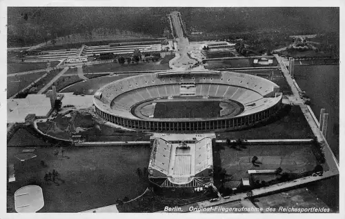 Berlin Original-Fliegeraufnahme des Reichssportfeldes AK 1936