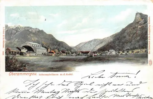 Oberammergau Schauspielhaus m. d. Kofel Postkarte AK 1900