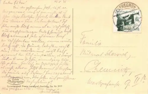 Luftkurort Tannenbergsthal Vogtland Sachsen Postkarte AK 1935