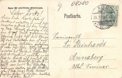 Aue i. Erzgeb. Ansicht Postkarte 1908