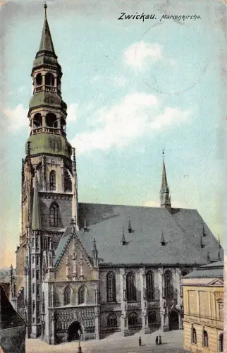 Marienkirche in Zwickau Sachsen Postkarte AK 1909