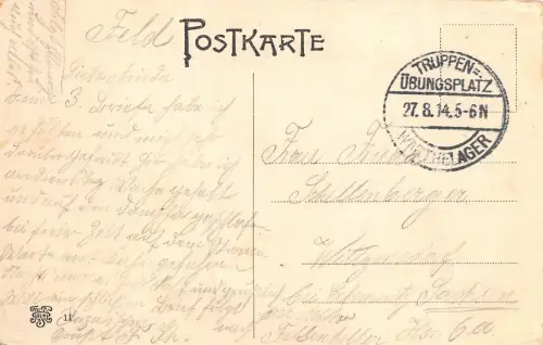 Truppenübungsplatz Posen Warthelandschaft Feldpostkarte AK 1914