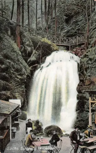 Amselfall in der Sächsischen Schweiz Sachsen Postkarte AK 1908