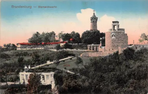 Brandenburg Bismarckwarte Postkarte AK