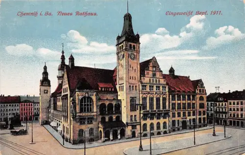 Chemnitz i. Sa. Neues Rathaus Eingeweiht Sept. 1911 Postkarte AK