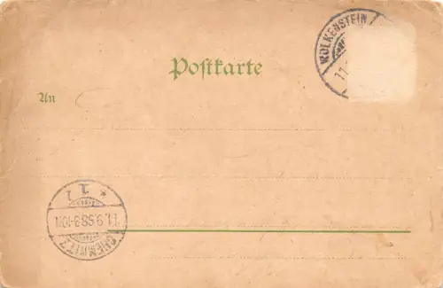 Warmbad bei Wolkenstein Litho Postkarte 1898