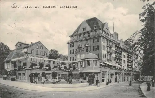 Palast-Hotel "Wettiner-Hof" Café Bad Elster AK 1914