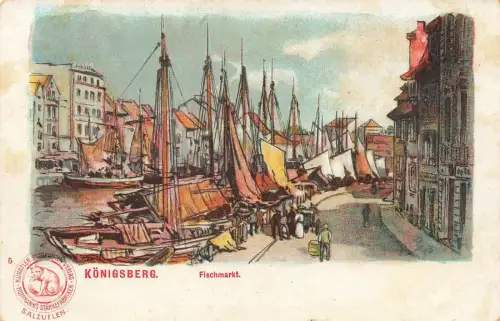 Ansicht Fischmarkt in Königsberg Ostpreußen Postkarte AK