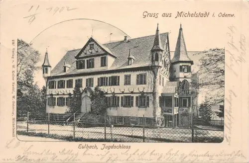 Gruss aus Michelstadt i. Odenw. Eulbach Jagdschloss AK 1902