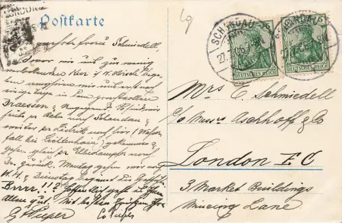 Großer Wasserfall mit Gasthaus Sächsische Schweiz Sachsen Postkarte AK 1906