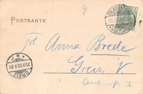 Gruss aus Treuen i. V. Postkarte AK 1903