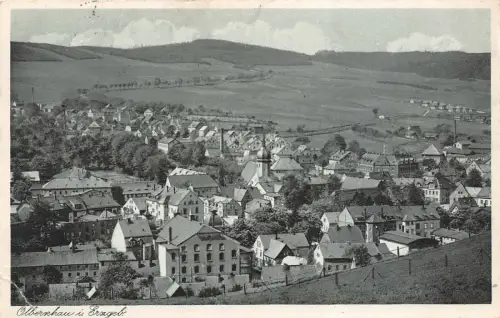 Stadtansicht von Olbernhau Erzgebirge Sachsen Postkarte AK 1932