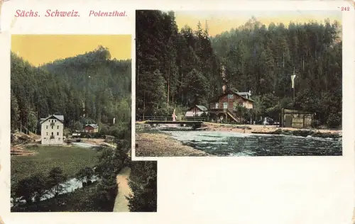 Sächs. Schweiz Polenzthal Postkarte AK
