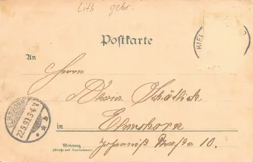 Gruss aus Lindauniss Schleibrücke Gastwirtschaft Bahnhof Litho AK 1893