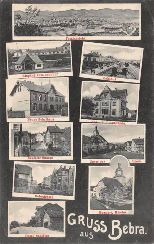 Gruss aus Bebra Totalansicht Bahnhof Kaiserl. Postgebäude Feldpostkarte AK 1915