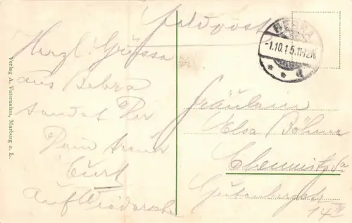 Gruss aus Bebra Totalansicht Bahnhof Kaiserl. Postgebäude Feldpostkarte AK 1915