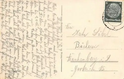 Altenburg-Thür. Kleiner Teich m. roten Spitzen Postkarte AK